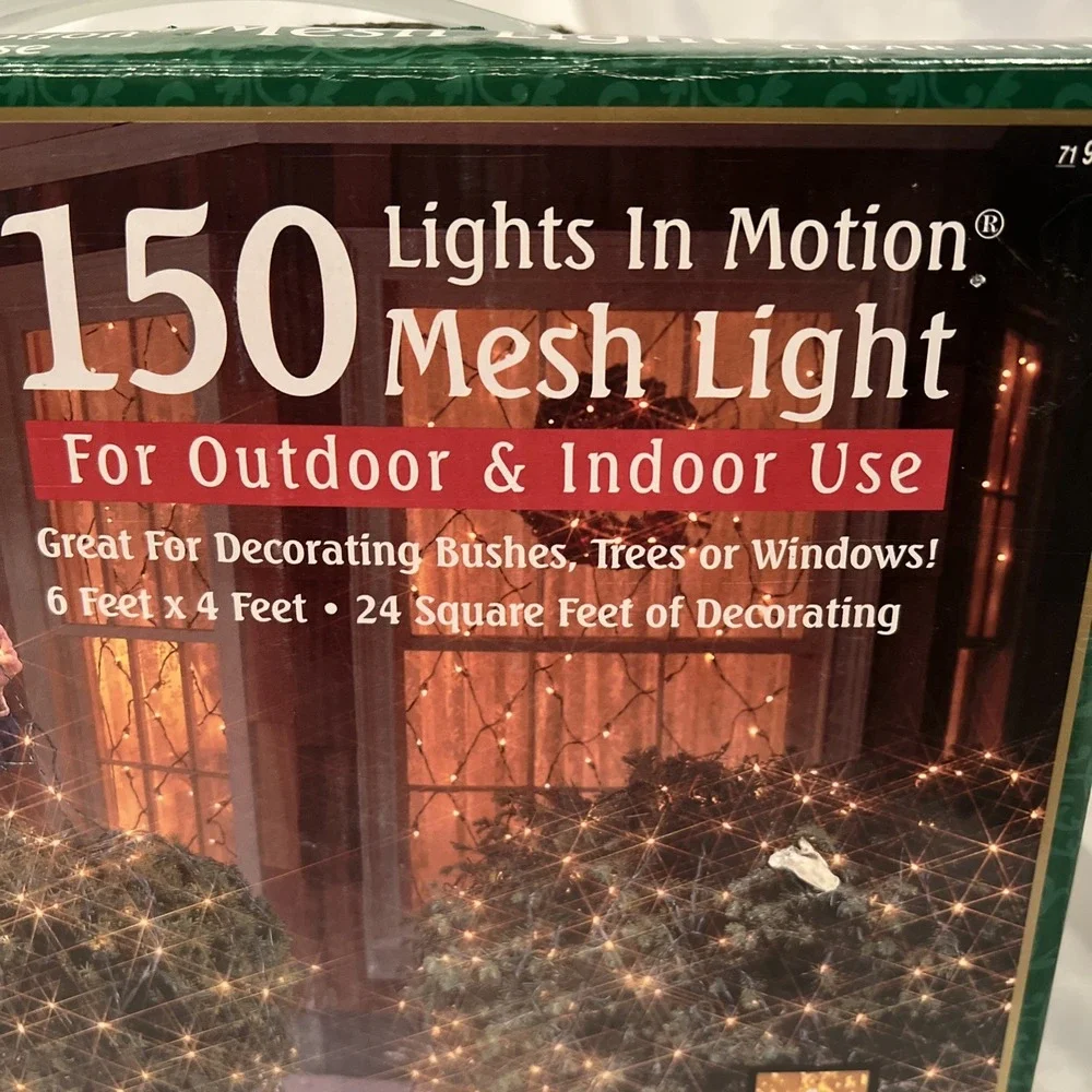 Vintage - Mesh Motion Lights Clear Bulb 8 Function Christmas Lights‎ 150 Lights
